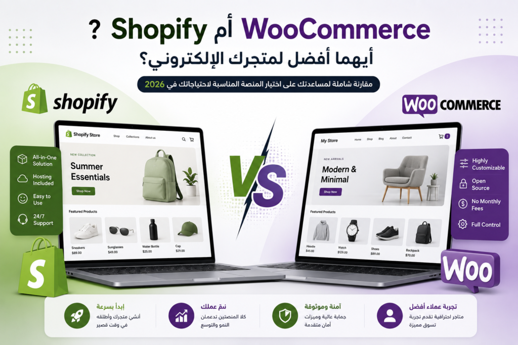 Shopify أم WooCommerce ؟ أيهما أفضل لمتجرك الإلكتروني؟